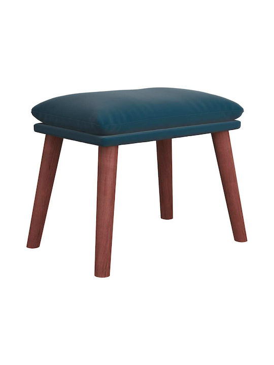 Hocker Fußhocker Mit Samt bezogen Blue 1Stück 45x29.5x39cm