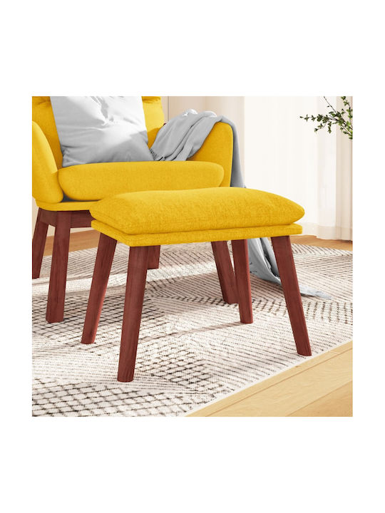 Stool Footstool Upholstered with Fabric Yellow ...