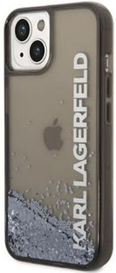 Karl Lagerfeld Liquid Glitter Elong Back Cover Silicone Black (iPhone 14 Plus)