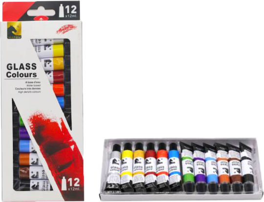 Tpster Glass Colours Seturi de pictură Multicolore pentru Sticlă 12buc