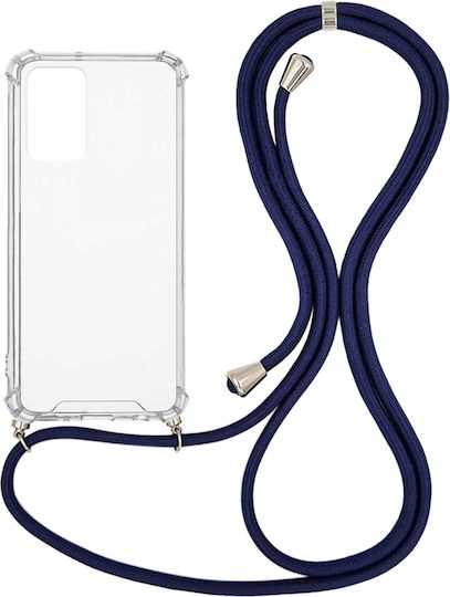 Sonique Armor Back Cover Σιλικόνης με Λουράκι Διάφανο / Μπλε Σκούρο (Redmi Note 10 Pro)