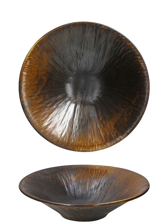 Tognana Rust Copper Plate Soup made of Porcelain Brown with Diameter 25cm 6pcs