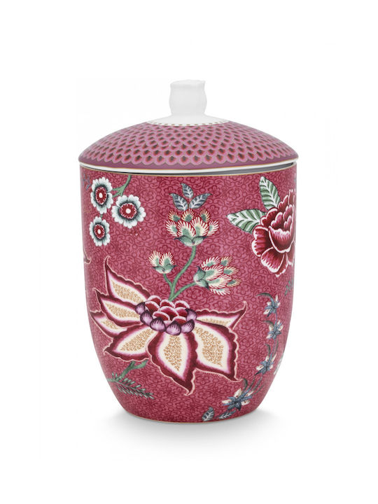 PiP Studio Flower Festival Бисквитник от Порцелан Червен 10x10x15бр 1бр