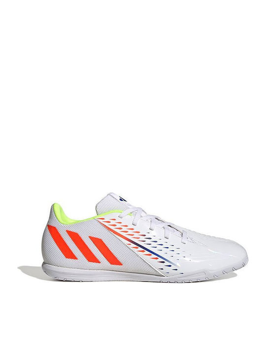 adidas Predator Edge.4 IN Fußballschuhe Halle Cloud Weiß / Solar Gelb / Power Blau