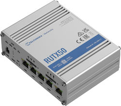 Teltonika RUTX50 Ασύρματο 5G Mobile Router Wi‑Fi 5 με 4 Θύρες Gigabit Ethernet