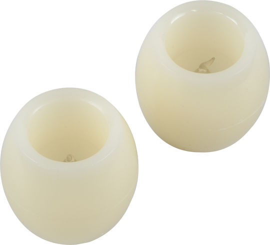 GloboStar CANDLE Dekorative Lampe Wachs-Politur Weiß 2Stück