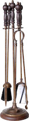 STL1381BR Set de unelte pentru șemineu cu cleștar Bronz