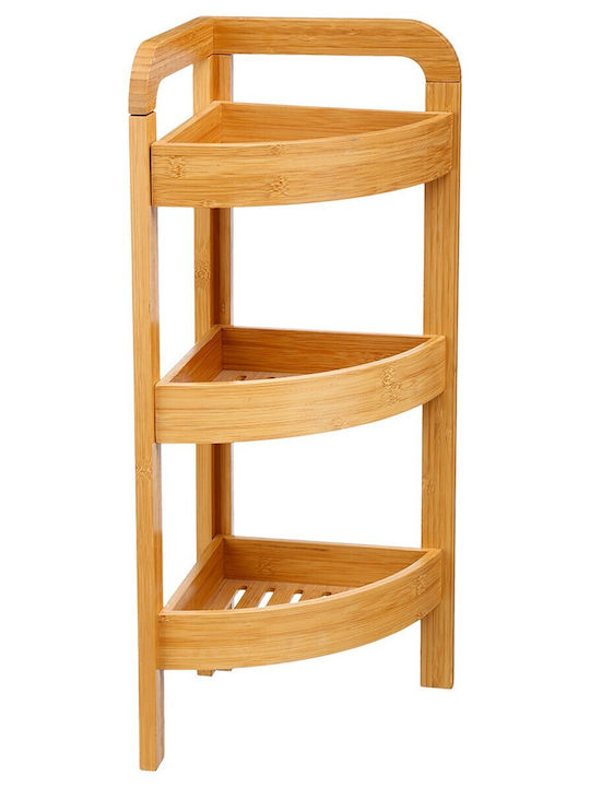 5Five Floor Bathroom Shelf Bamboo with 3 Shelves 23x23x61cm