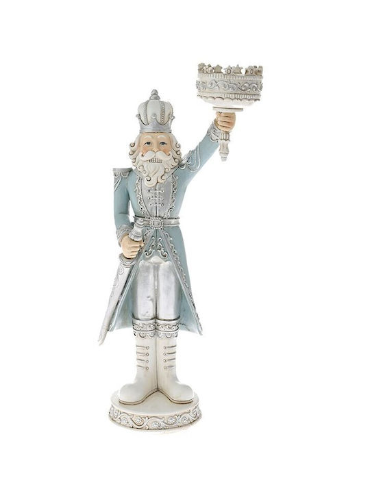Iliadis Christmas Light Blue Candlestick 13cm