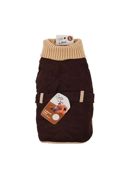All For Paws Lambswool Turtleneck Hundemantel Fleece Braun mit Rückenlänge 30 cm.