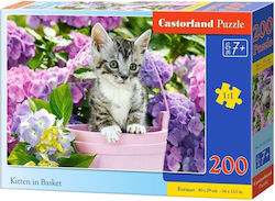 Kids Puzzle Kitten in Basket for 7++ Years 200pcs Castorland