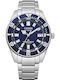 Citizen Promaster Ανδρικό Ρολόι 44mm Αυτόματο με Ασημί Μεταλλικό Μπρασελέ