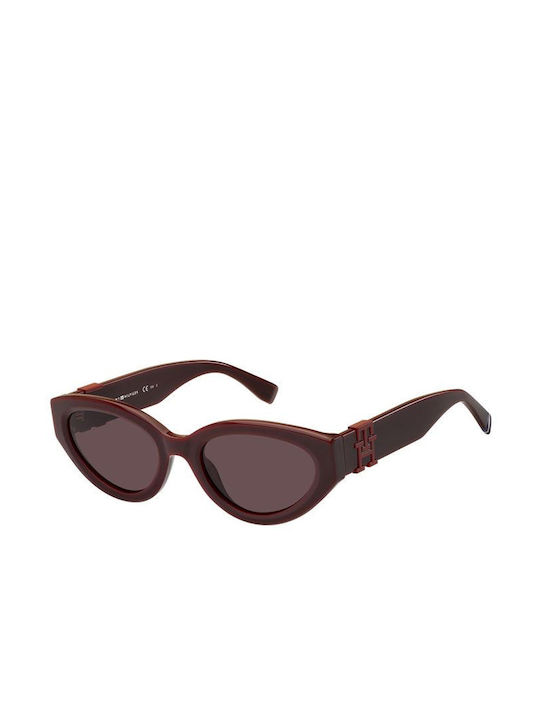 Tommy Hilfiger Women's Sunglasses with Burgundy Plastic Frame and Red Lens 205469LHF5-4U1