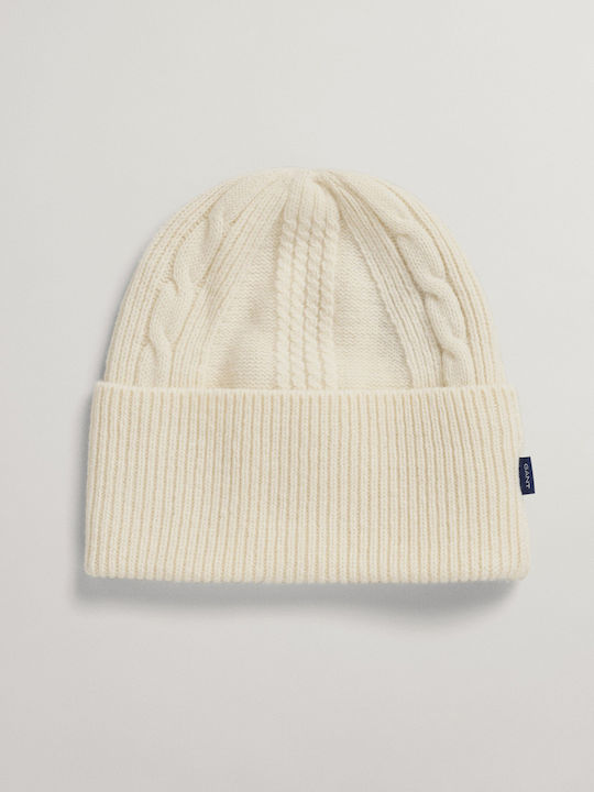 Gant Cable Beanie Unisex Σκούφος Πλεκτός Ecru