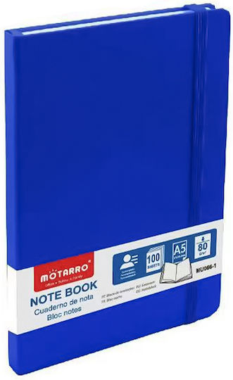 Motarro Carnet 100 Foi A5 cu Elastic Albastru
