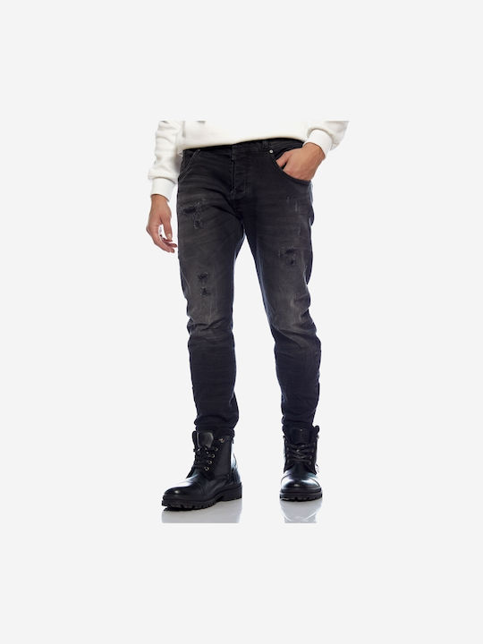 Men's Jeans Pants Elastic Black