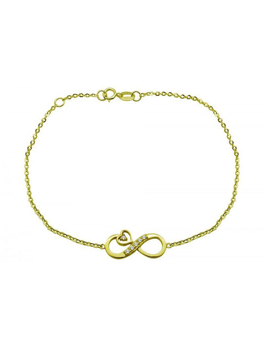 Gold women's bracelet BR02 with infinity 14 Carat