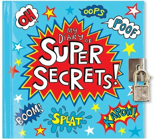 Rachel Ellen Super Hero Παιδικό Σημειωματάριο A5 96 Φύλλων Ριγέ με Σκληρό Εξώφυλλο και Λουκέτο Πολύχρωμο