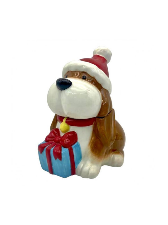 Marva Christmas Dog Weihnachts-Keksdose Keramik Bunt B15.5xL12xH21.5cm. 1Stück