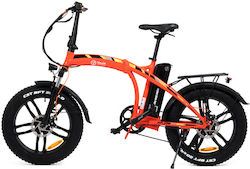 Youin 20" Portocaliu Pentru bărbați Electric Bicicletă de oraș cu 7 viteze și frâne cu disc