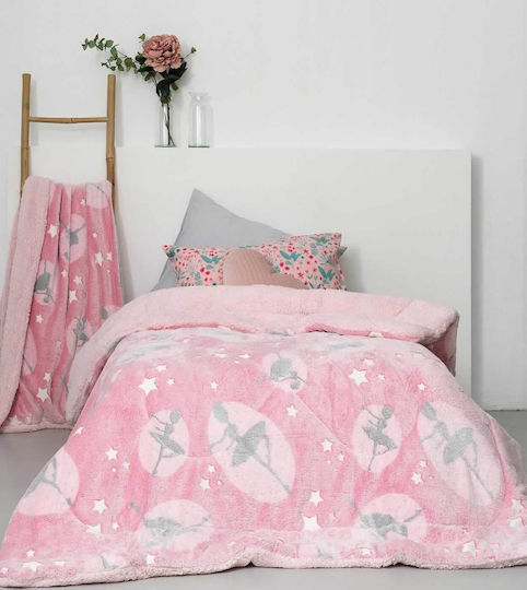 Palamaiki Kids Duvet Cover Glow in the Dark Single Luminous Ballet Pink 160x220cm Palamaiki Kids Duvet Cover Glow in the Dark Single Luminous Ballet Pink 160x220cm