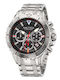 Nautica Herrenuhr 46mm Chronograph Batterie mit Silber Metallarmband