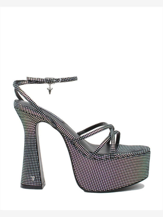 Heartbreak Sandalen mit Strass Silber