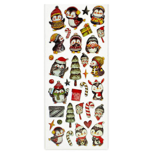 Exas Paper Christmas for Wall with Design Δέντρου Xmas Penguin Friends