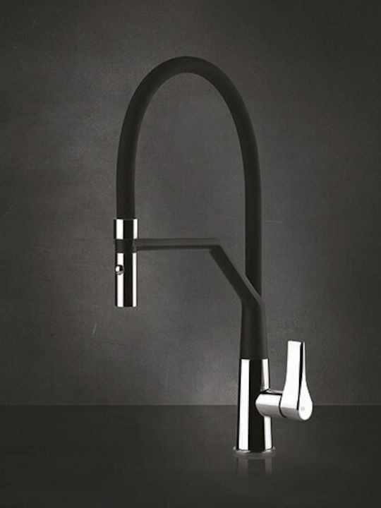 Gessi Proton Tall U-Shaped Kitchen Faucet Counter Black