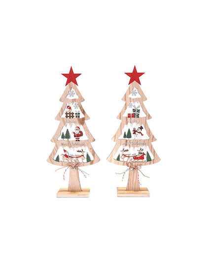 Christmas Decorative Wooden Tree 44cm Various Designs
