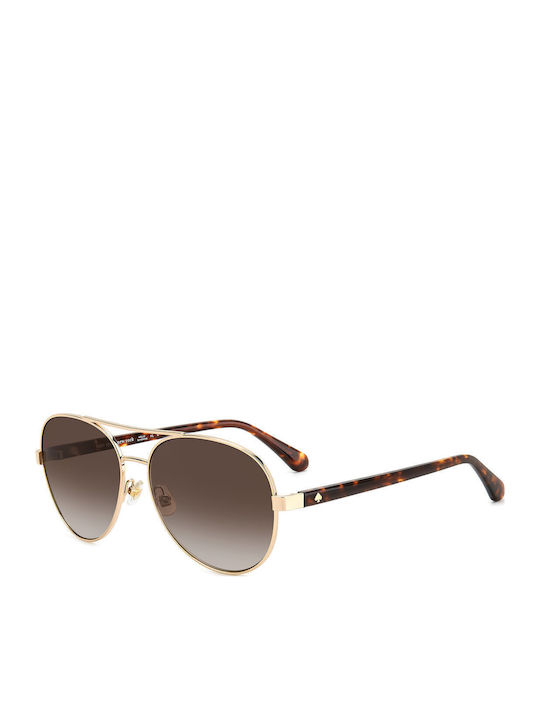 Kate Spade Women's Sunglasses with Gold Metal Frame and Brown Lens Averie/S J5G/HA
