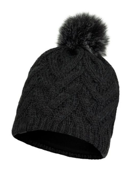 Buff Caryn Pom Pom Beanie Γυναικείος Fleece Σκούφος με Πλεξούδες Graphite