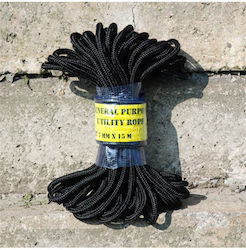 Mil-Tec Rope with Diameter 7mm and Length 1m Rope 7mm Black 001342-02