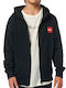 Kids Sweatshirt Cardigan with Hood and Pockets Black