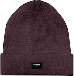 Rebase Beanie Ανδρικός Σκούφος Πλεκτός σε Μπορντό χρώμα