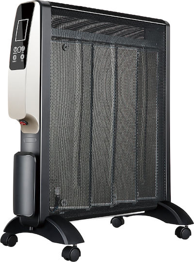 Wellio Konvektorheizung Boden 2000W Mika mit Elektronischem Thermostat 26.5x61.5cm Schwarze
