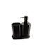 Aria Trade AT00010873 Plastic Bathroom Accessory Set Black 2pcs
