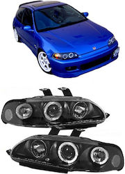 Sonar Μπροστινά Φανάρια Angel Eyes Led για Honda Civic 2D/3D 1992-1995 2τμχ