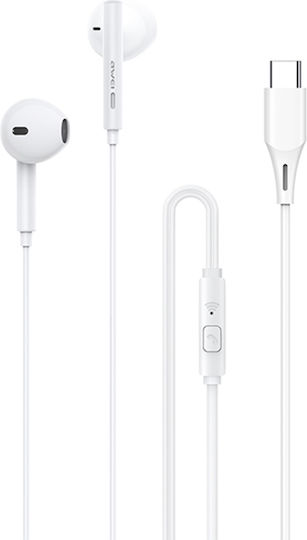 Awei PC-1T In-Ear Freihändig Kopfhörer mit Stecker USB-C Weiß