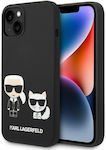 Karl Lagerfeld Karl & Choupette Magsafe Umschlag Rückseite Silikon Schwarz (iPhone 14) KLHMP14SSSKCK