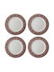 Laura Ashley Set Christmas Plates Porcelain White D26cm. 4pcs