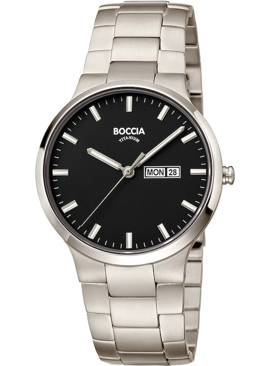 Boccia Men's Watch 38mm Battery with Silver Met...