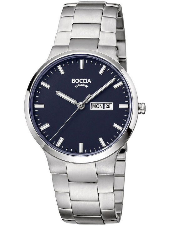Boccia Men's Watch 39mm Battery with Silver Metal Bracelet