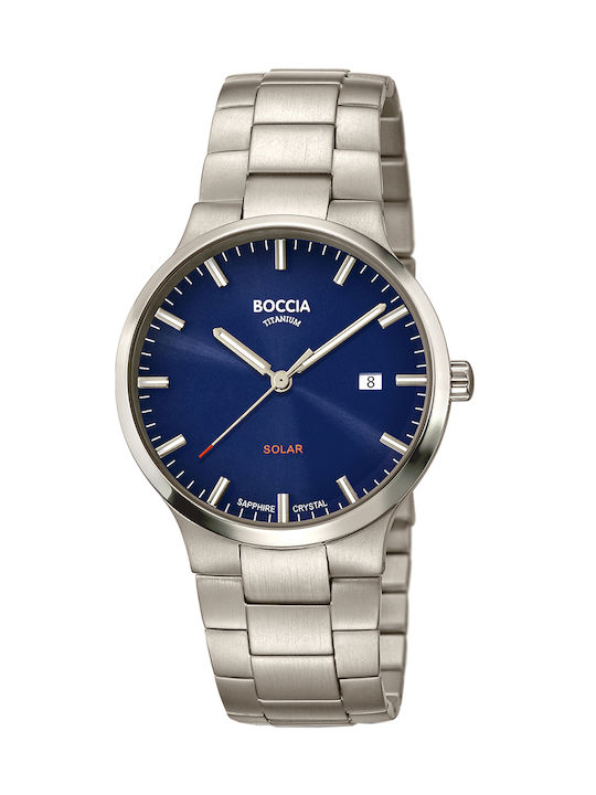 Boccia Watch Battery with Silver Metal Bracelet