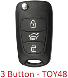 Hyundai Carcasă cheie auto cu lamă Pliabil cu 3 butoane pentru Hyundai / Kia Hyundai Carcasă cheie auto cu lamă Pliabil cu 3 butoane pentru Hyundai / Kia