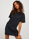Annabel Summer Mini Athletic Dress T-Shirt Short Sleeve Black