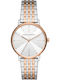 Armani Exchange Lady Γυναικείο Ρολόι 38mm Χρονογράφος Μπαταρίας με Μεταλλικό Μπρασελέ Ασημί/Ροζ χρυσό