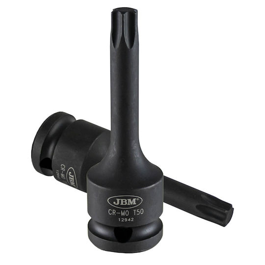 JBM Cheie tubulară Pneumatic - Pneumatic cu Vârf Torx și Patrat de Prindere 1/2'' Dimensiune T50 1buc