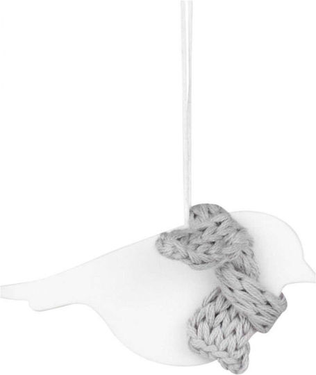 Hängendes Ornament Vogel Porzellan Weiß 8x3cm