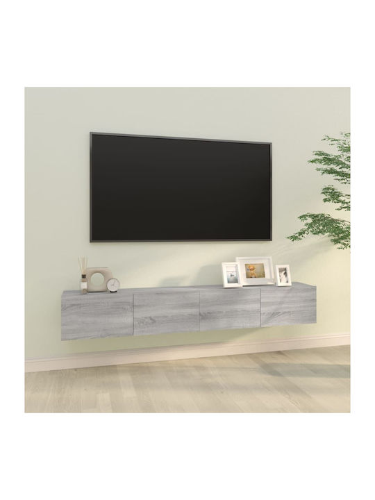Wand Wohnzimmer Vitrine aus Spanplatte Grau 100...